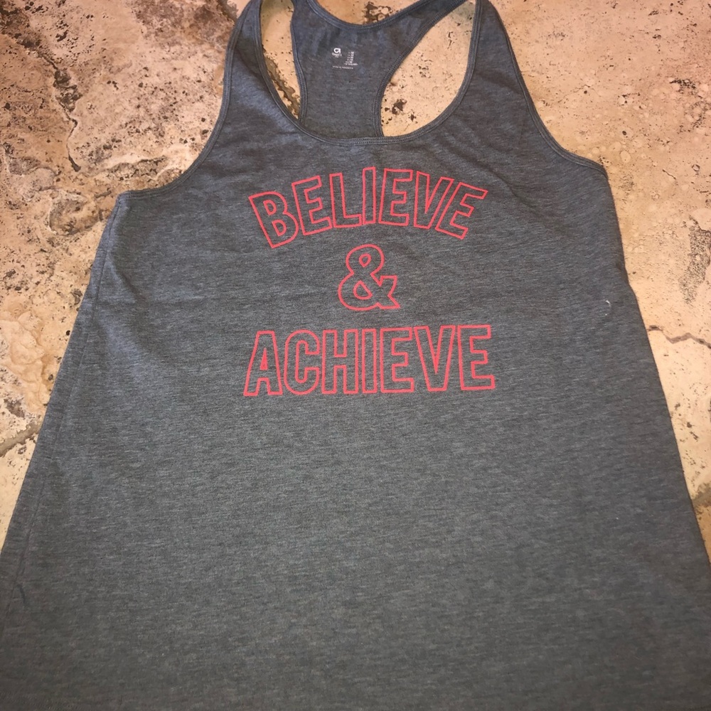 racer back grey tank top